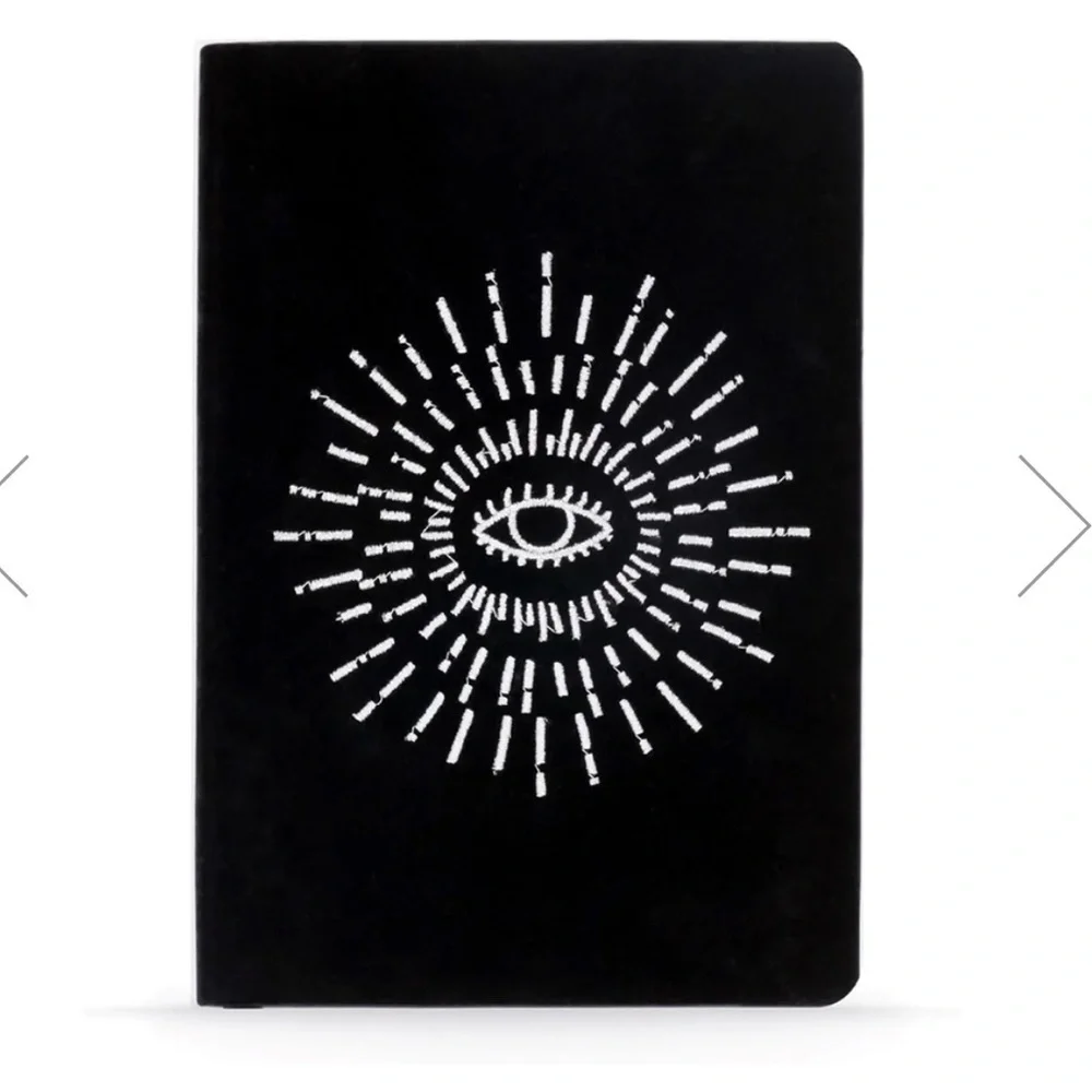 Denik Awakening Embroidered Journal, Black, NWOT